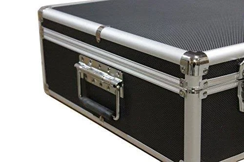 1000 CD DVD Black Aluminum Media Storage Case Mess-Free Holder Box with Sleeves
