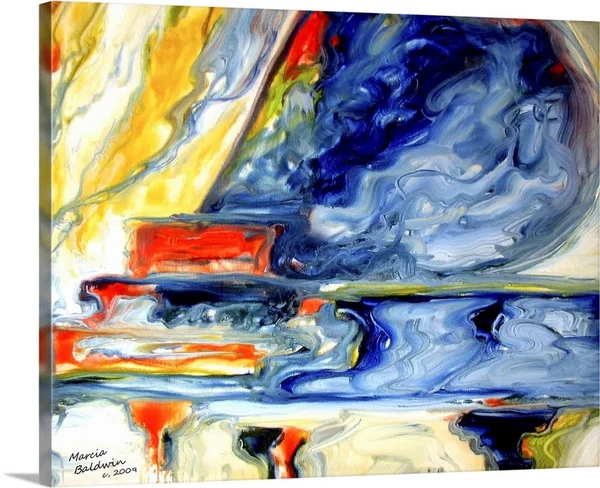 Grand Piano Music Abstract 2420 - Canvas Wall Art, 30x24, Great Big Canvas
