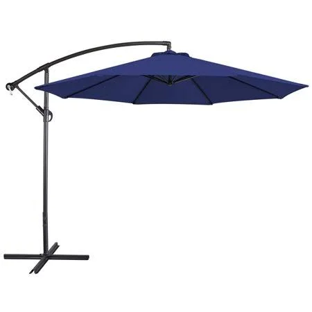Smilemart 10 Foot Offset Cantilever Patio Umbrella with Crank - Blue, Size: 10&