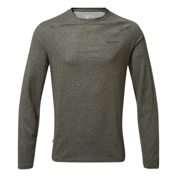 Craghoppers Mens NosiLife Bayame II Long Sleeved T-Shirt Black Pepper Marl S