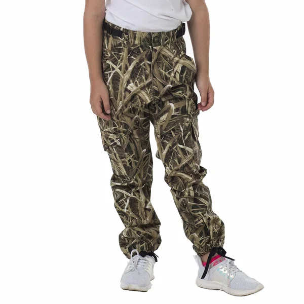 TrailCrest Youth Kids Camo Hunting Cargo Pants - 6 Pockets, Mossy Oak Camo Patterns