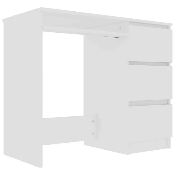 vidaXL Desk White 35.4x22x17.7x22x29.9x22 Chipboard - 801373