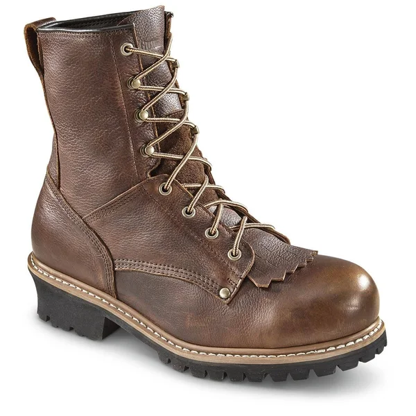 Guide Gear Men's Sawtooth Logger Work Boots, 11D, Brown