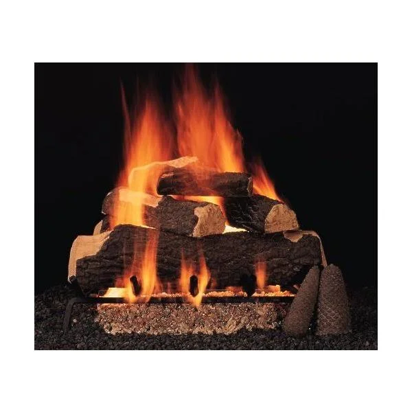 American GAS Log 30x22 Classic Bl Jack Logs with Single Burner and Variable Flame Remote Ready NG