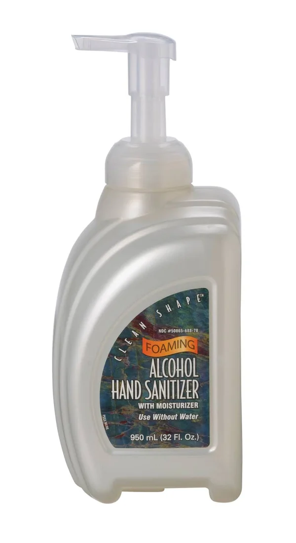 School Smart Clean Shape Instant Foam Hand Sanitizer - 950 Milliliter, Case of 8, Clear