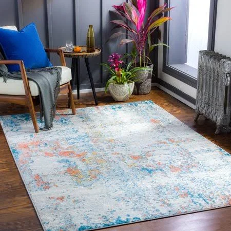 Axton Teal Area Rug, 2&7 inch x 7&3 inch