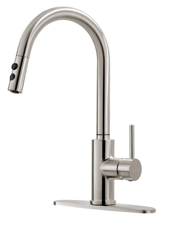 Rulia Kitchen Faucet - Kitchen Sink Faucet, Sink Faucet, Pull-Down Kitchen Faucets, Bar Kitchen Faucet, Brushed Nickel, Stainless