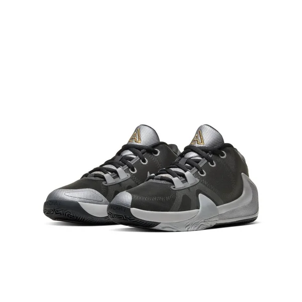 Nike Freak 1 Smoke Grey Grade School Kids& Basketball Shoes - Silver/Gold, Size: 4.5
