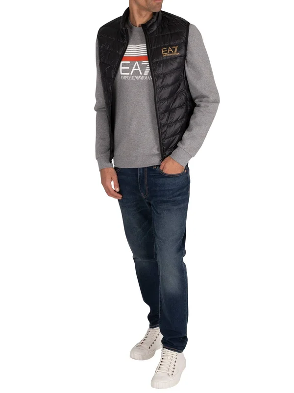 Emporio Armani Quilted Vest with Logo - Black - Waistcoats