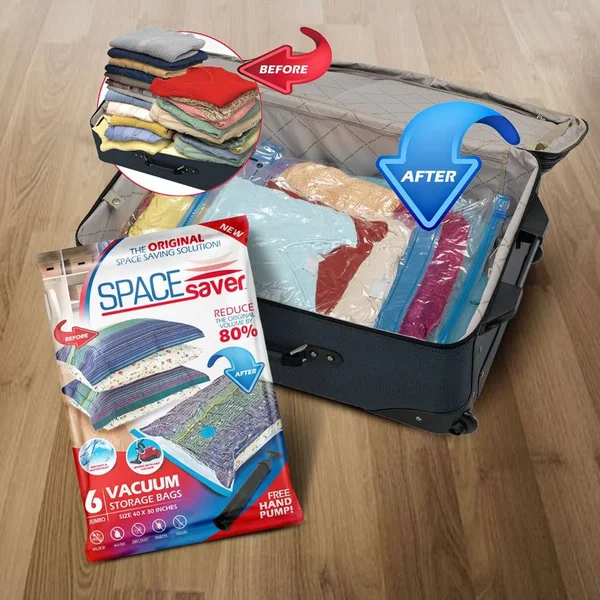 Spacesaver Premium Reusable Vacuum Storage Bags (Jumbo 6 Pack)