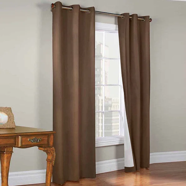 Weathermate Grommet Top Curtain Panel Pair Chocolate 80 x 63x22