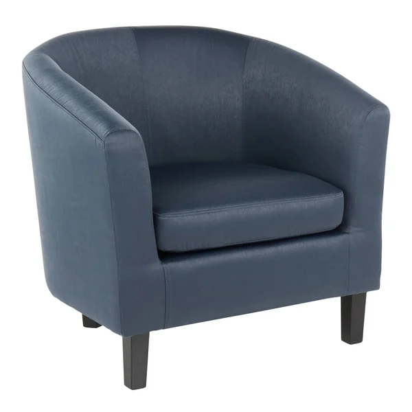 LumiSource Claudia Contemporary Accent Chair in Black Wooden Legs and Slate Satin