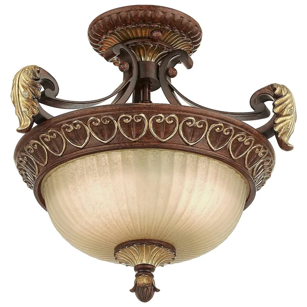 Livex Lighting Villa Verona 2 Light Convertible Chain Hang/Ceiling Mount - Bronze 8577-63