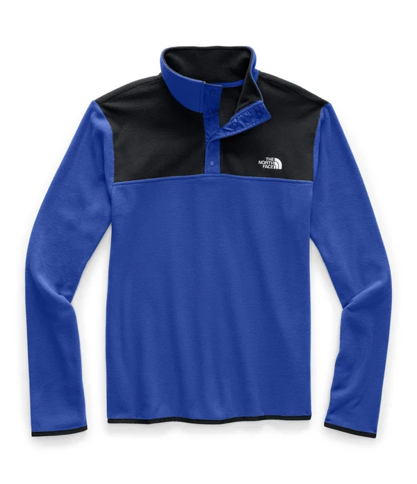 The North Face Men's TKA Glacier Snap-Neck Pullover (M TNF Blue/TNF Black)