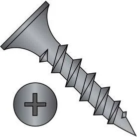 GoVets, Kanebridge CORPORATION #8 x 7/8 Phillips Recess Bugle Head UNC Drywall Screw Black Phosphate Particle Board - Pkg of 30