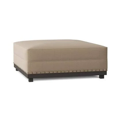 Alexie Ottoman Red Barrel Studio Body Fabric: Tess Sisal - Leg Color: Antique White