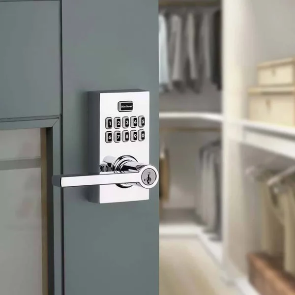 Kwikset SmartCode 917 Contemporary Electronic Lever - Polished Chrome