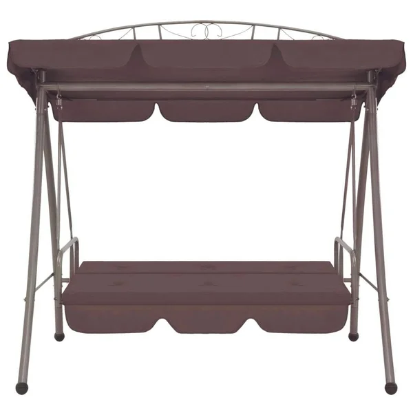 vidaXL Outdoor Convertible Swing Bench with Canopy Sand White 43241
