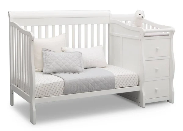 Delta Children Princeton Junction Convertible Crib N Changer Bianca White