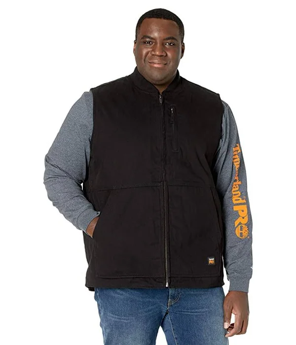 Timberland Pro Gritman Lined Canvas Vest, Men's Jet Black