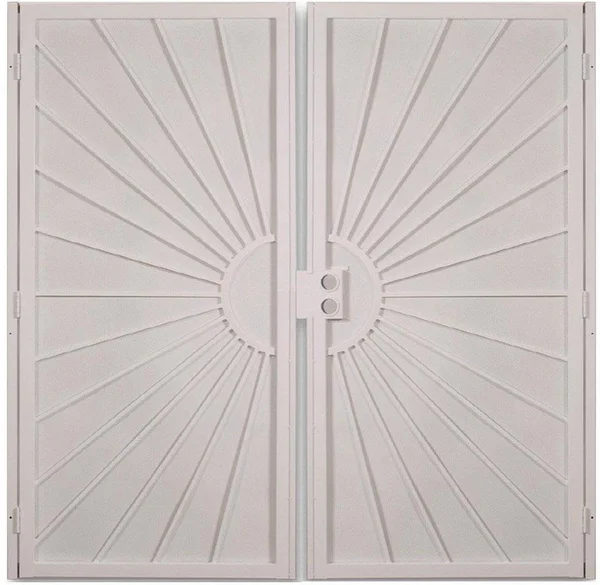 Gatehouse Sunset 72-in x 81-in Almond Steel Surface Mount Security Door in Off-White, 91827082F
