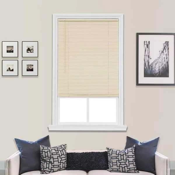 Cordless 1 inch Duplex Room Darkening Mini Blind - 49 in. W x 64 in. L, Ivory, Multiple Sizes, Size: 49 inch W x 64 inch Large