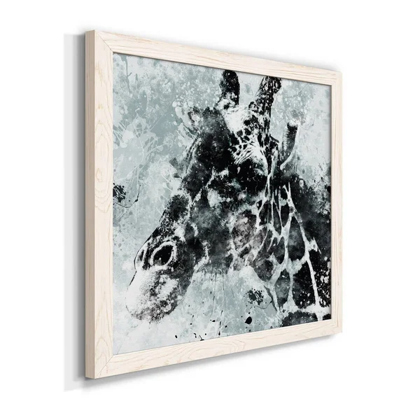 Giraffe-Premium Framed Canvas - Ready to Hang - 34.5x34.5 - Black