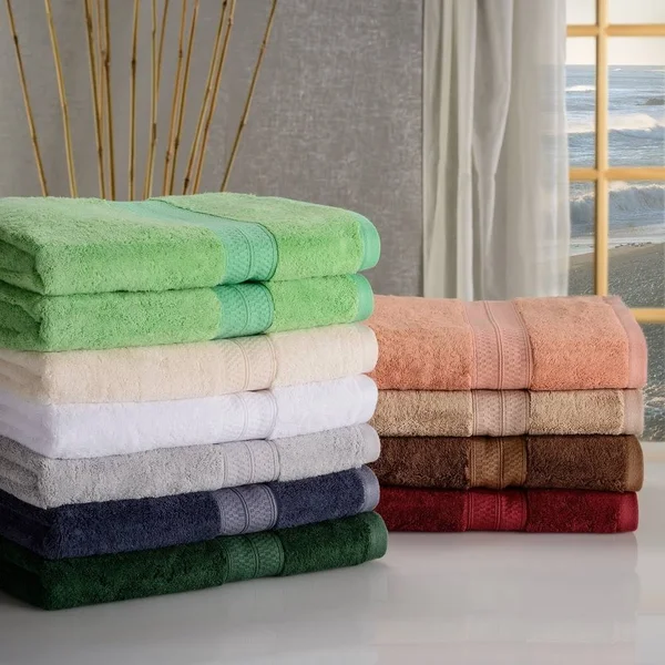 Miranda Haus Soft Rayon from Bamboo and Cotton Bath Towel (Set of 2) Hunter Green