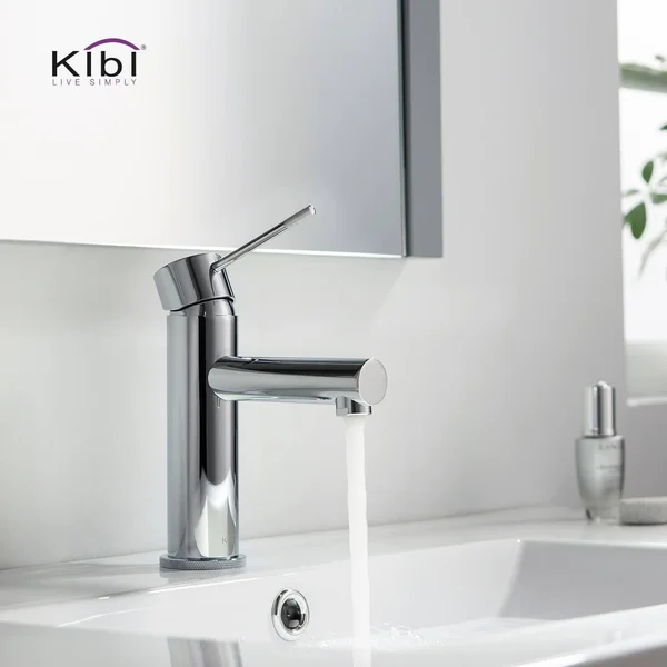 Solid Brass Single Hole Bathroom Faucet with Pop Up Drain Matte Black