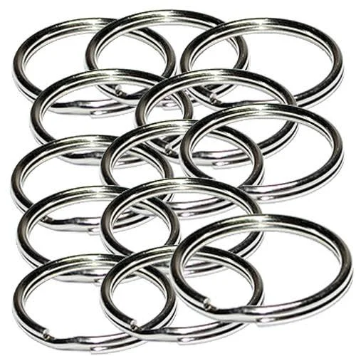 32mm (1.25x22) Nickel Plated Steel Split Key Rings