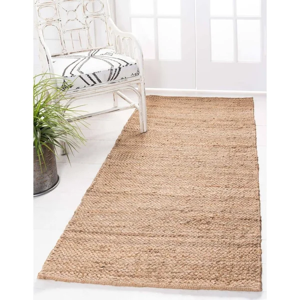 Unique Loom Chunky Jute Area Rug (9& x 12& - Natural)