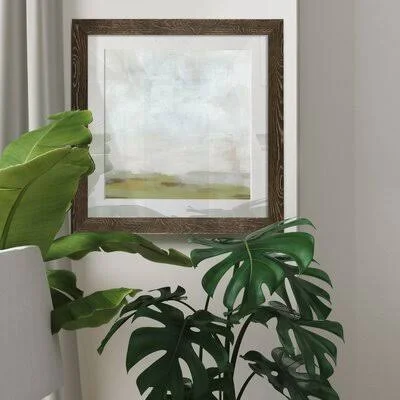 Moss Horizon I - Picture Frame Painting Print Winston Porter Matte Color: White, Size: 36&& H x 36&& W x 1&& D, Format: Walnut F