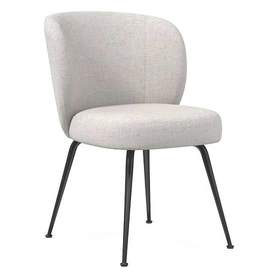 Greer Dining Chair - Performance Coastal Linen, White, Antique Bronze