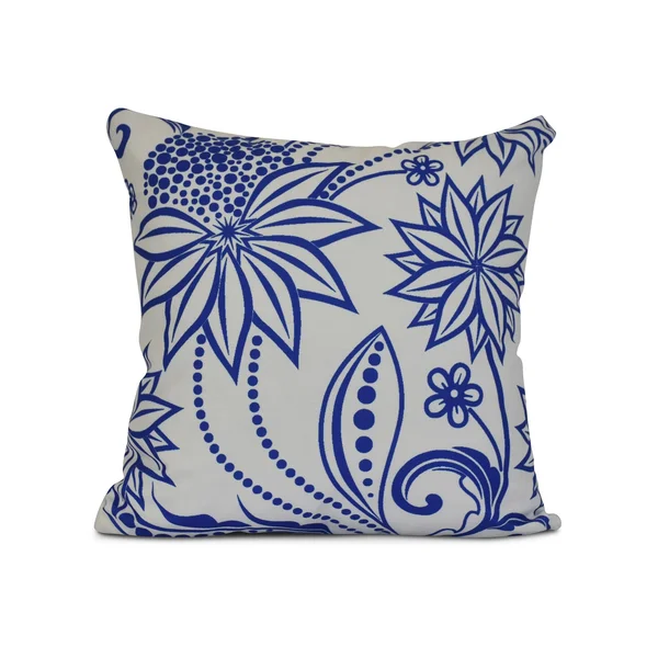 Simply Daisy - Ella, Floral Print Pillow, Size: 20 inch x 20 inch, Blue