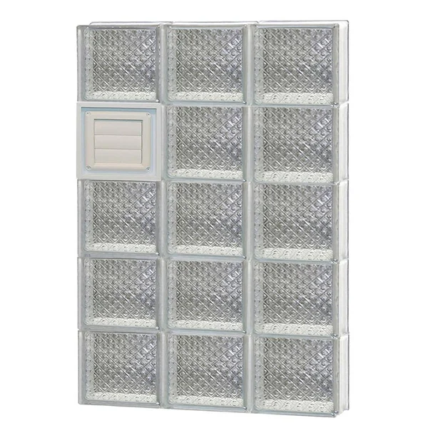 REDI2SET Diamond Glass Pattern Frameless Replacement Glass Block Window (Rough Opening: 24-in x 40-in; Actual: 23.2500-in x 38.7