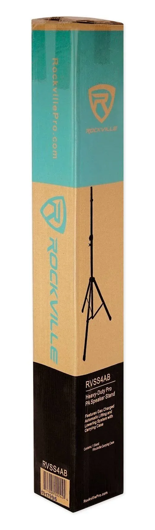4 Rockville DJ PA Tripod Speaker Stands+Bags - Hydraulic Air Auto Lift RVSS4AB