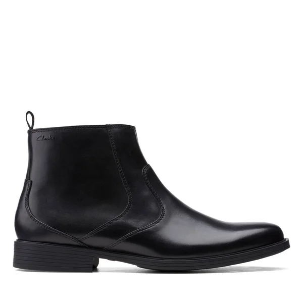Clarks Mens Whiddon Zip Black Leather Size 7
