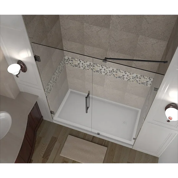Aston SDR985 Nautis Completely Frameless Hinged Shower DOOR, Chrome, 71-in L x 72-in H