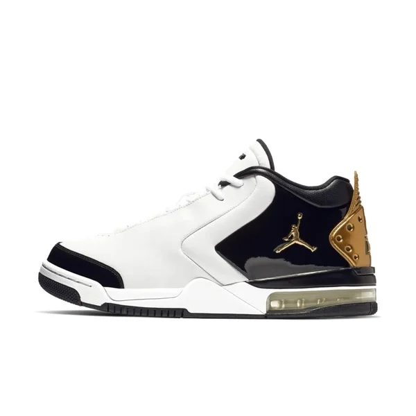 Jordan Air Big Fund Premium White Metallic Gold Black Mens Basketball Shoes - Men's, Size: 9.5