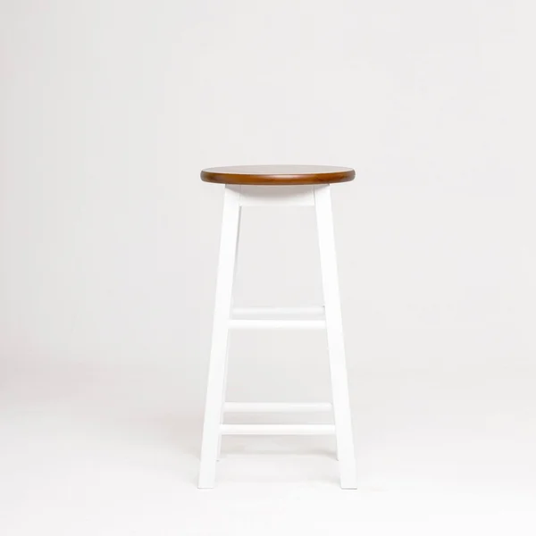 Mavka 24x22 Counter Stool with Round Acacia Seat - Blue Legs