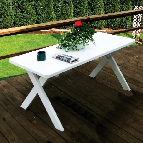 A & L Furniture Yellow Pine Cross Legged Picnic Table Mushroom Stain