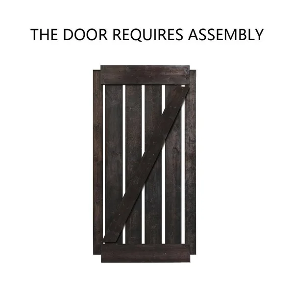 CALHOME Paneled Wood Z Bar Barn Door with Installation Hardware Kit - 36 x 84