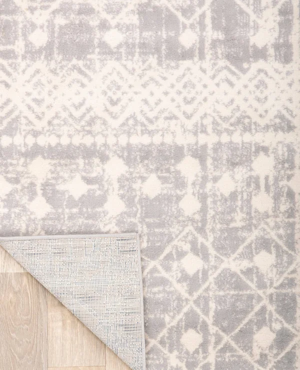 World Rug Gallery Geometric Trellis Bohemian Design Area Rug 7&10x22 x 10& Gray