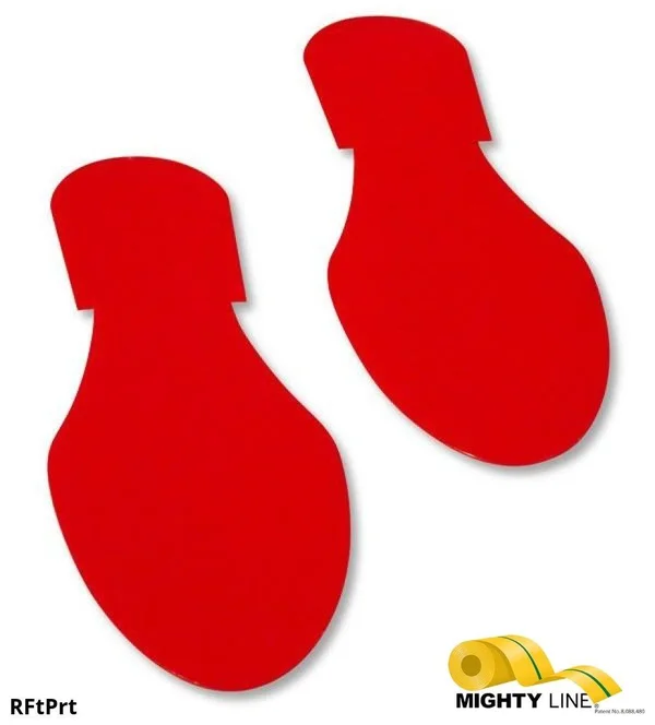 Mighty Line RFtPrt Solid Colored Red Footprint; Pack of 50