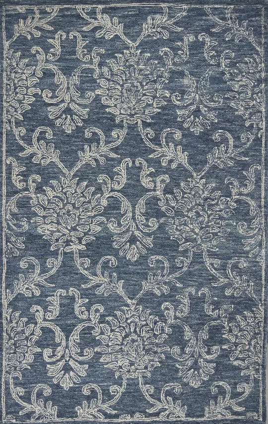 Kas Sasha 6631 Denim Damascus Rug - 3 ft 3 in x 5 ft 3 in