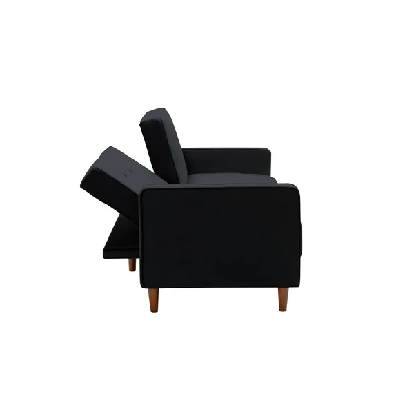 Modern Velvet Upholstered Sofa Bed - Grey