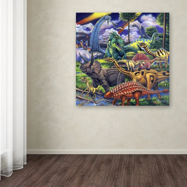 Trademark Fine Art 'Dinosaur Friends' Canvas Art by Jenny Newland, Assorted