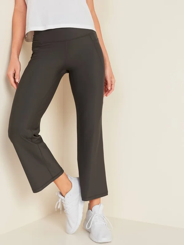 Old Navy Women's High-Waisted Elevate Powersoft Side-Pocket 7/8-Length Flare Leggings - Lost in The Woods - Tall Size L