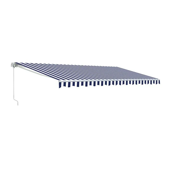 Aleko AWM8X6.5BLWHT03 Motorized Retractable Patio Awning 8 x6.5 Feet Blue/White