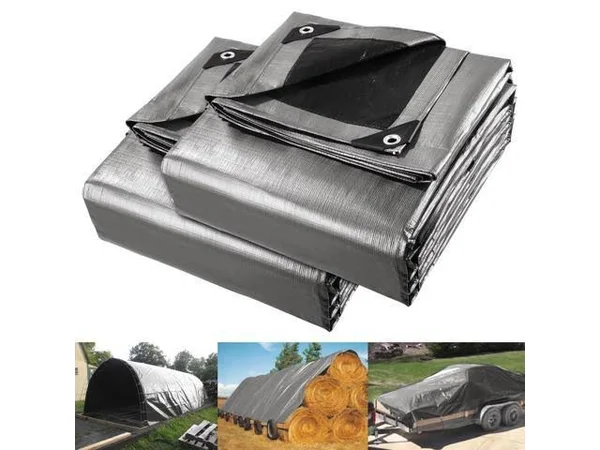 Yescom 2 Pack 40x50 ft Waterproof Poly Tarp Heavy Duty Protect Cover 10-mil Tarpaulin